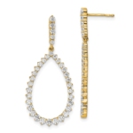 True Origin 14K 1 1/2 carat Lab Grown Diamond VS/SI  D E F  Teardrop Dangle Post Earring