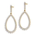True Origin 14K 1 1/2 carat Lab Grown Diamond VS/SI  D E F  Teardrop Dangle Post Earring - Image 2