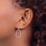 True Origin 14K 1 1/2 carat Lab Grown Diamond VS/SI  D E F  Teardrop Dangle Post Earring - Image 3