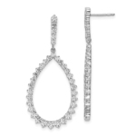 True Origin 14K White Gold 3 carat Lab Grown Diamond VS/SI  D E F  Teardrop Dangle Post Earring