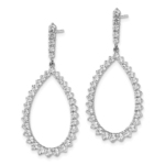 True Origin 14K White Gold 3 carat Lab Grown Diamond VS/SI  D E F  Teardrop Dangle Post Earring - Image 2