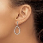 True Origin 14K White Gold 3 carat Lab Grown Diamond VS/SI  D E F  Teardrop Dangle Post Earring - Image 3
