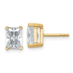 14k 3 carat total weight Radiant VS/SI GH Lab Grown Diamond Stud Post Earrings