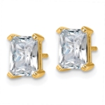 14k 3 carat total weight Radiant VS/SI GH Lab Grown Diamond Stud Post Earrings - Image 2