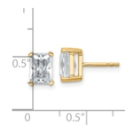 14k 3 carat total weight Radiant VS/SI GH Lab Grown Diamond Stud Post Earrings - Image 3