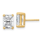 14k 4 carat total weight Radiant VS/SI GH Lab Grown Diamond Stud Post Earrings