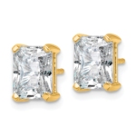 14k 4 carat total weight Radiant VS/SI GH Lab Grown Diamond Stud Post Earrings - Image 2