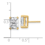 14k 4 carat total weight Radiant VS/SI GH Lab Grown Diamond Stud Post Earrings - Image 3