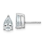 14k White Gold 2 carat total weight Pear VS/SI GH Lab Grown Diamond Stud Post Earrings