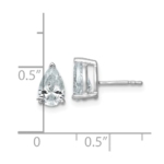 14k White Gold 2 carat total weight Pear VS/SI GH Lab Grown Diamond Stud Post Earrings - Image 3