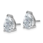 14k White Gold 4 carat total weight Pear VS/SI GH Lab Grown Diamond Stud Post Earrings - Image 2