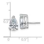 14k White Gold 4 carat total weight Pear VS/SI GH Lab Grown Diamond Stud Post Earrings - Image 3