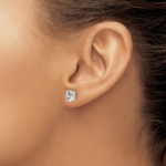 14k White Gold 1 carat total weight Oval VS/SI DEF Lab Grown Diamond Stud Post Earrings - Image 3