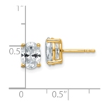 14k 2 carat total weight Oval Certified VS/SI DEF Lab Grown Diamond Stud Post Earrings - Image 3