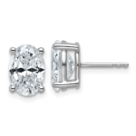 14k White Gold 4 carat total weight Oval VS/SI DEF Lab Grown Diamond Stud Post Earrings