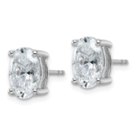 14k White Gold 4 carat total weight Oval VS/SI DEF Lab Grown Diamond Stud Post Earrings - Image 2
