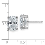 14k White Gold 4 carat total weight Oval VS/SI DEF Lab Grown Diamond Stud Post Earrings - Image 3