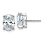 14k White Gold 5 carat total weight Oval VS/SI GH Lab Grown Diamond Stud Post Earrings