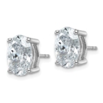 14k White Gold 5 carat total weight Oval VS/SI GH Lab Grown Diamond Stud Post Earrings - Image 2
