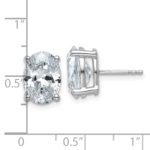 14k White Gold 5 carat total weight Oval VS/SI GH Lab Grown Diamond Stud Post Earrings - Image 3
