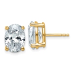 14k 5 carat total weight Oval VS/SI GH Lab Grown Diamond Stud Post Earrings