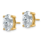14k 5 carat total weight Oval VS/SI GH Lab Grown Diamond Stud Post Earrings - Image 2
