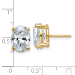 14k 5 carat total weight Oval VS/SI GH Lab Grown Diamond Stud Post Earrings - Image 3
