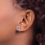 14K White Gold Lab Grown VS/SI FGH Dia  Diamond and Created Pink Sapphire H - Image 3