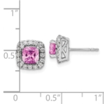 14K White Gold Lab Grown VS/SI FGH Dia  Diamond and Created Pink Sapphire H - Image 4