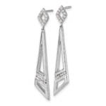 14K White Gold Lab Grown Diamond VS/SI FGH Triangles Post Dangle Ear - Image 2