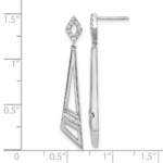 14K White Gold Lab Grown Diamond VS/SI FGH Triangles Post Dangle Ear - Image 4
