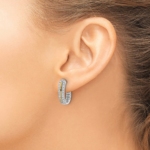 14K Two-Tone Lab Grown Diamond VS/SI FGH In and Out J-Hoop Earrings - Image 3