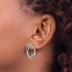 14K White Gold Lab Grown VS/SI FGH Dia Oval Fashion Hinged Earrings - Image 3