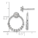 14K White Gold Lab Grown VS/SI FGH Dia Circle Jacket and Post Earrings - Image 4