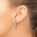 14K White Gold Lab Grown VS/SI FGH Dia Post Dangle Earrings - Image 3