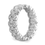 14K White Gold Lab Grown Diamond VS/SI FGH 3 Row Marquise Eternity B - Image 6