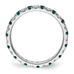 14K White Gold Lab Grown Dia VS/SI FGH & Cr Alexandrite Eternity B - Image 2