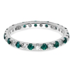 14K White Gold Lab Grown Dia VS/SI FGH & Cr Alexandrite Eternity B - Image 3