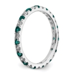 14K White Gold Lab Grown Dia VS/SI FGH & Cr Alexandrite Eternity B - Image 4