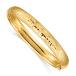 14k 5/16 Oversize Florentine Engraved Hinged Bangle Bracelet
