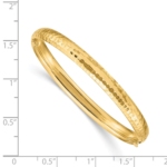 14k Madi K Kids Polished Hammered 5mm Hinged Child's Bangle - Image 3