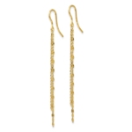 14K Polished Tassel Dangle Shephard Hook Earrings - Image 2