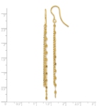 14K Polished Tassel Dangle Shephard Hook Earrings - Image 4