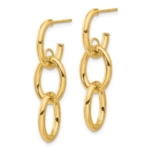 14K Polished Double Round Dangle Post Earrings - Image 2