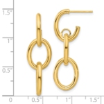 14K Polished Double Round Dangle Post Earrings - Image 4