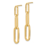 14k Polished Paperclip Link Post Dangle Earrings - Image 2