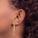 14k Polished Paperclip Link Post Dangle Earrings - Image 3