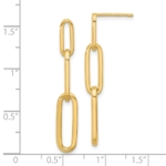14k Polished Paperclip Link Post Dangle Earrings - Image 4