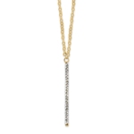 14K Polished Crystal By Swarovski w/1in ext Necklace