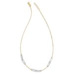 14k Two-tone Polished w/1in ext. Necklace - Image 2